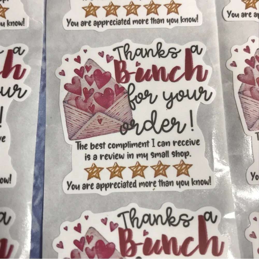 200 thanks a bunch thank you stickers 1.5”